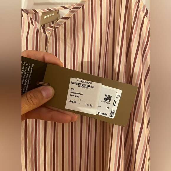 BOSS Cara Tiered Stripes Spaghetti Straps Midi Sundress - Picture 8 of 9